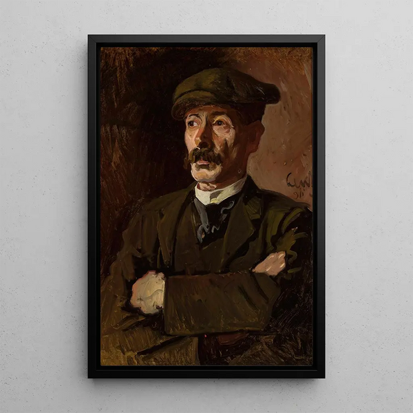 Worker Painting - Stanisław Lentz — framed artwork on a wall