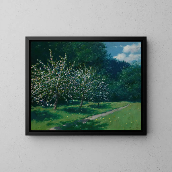 Apple Blossom Trees - Stanisław Witkiewicz — framed artwork on a wall
