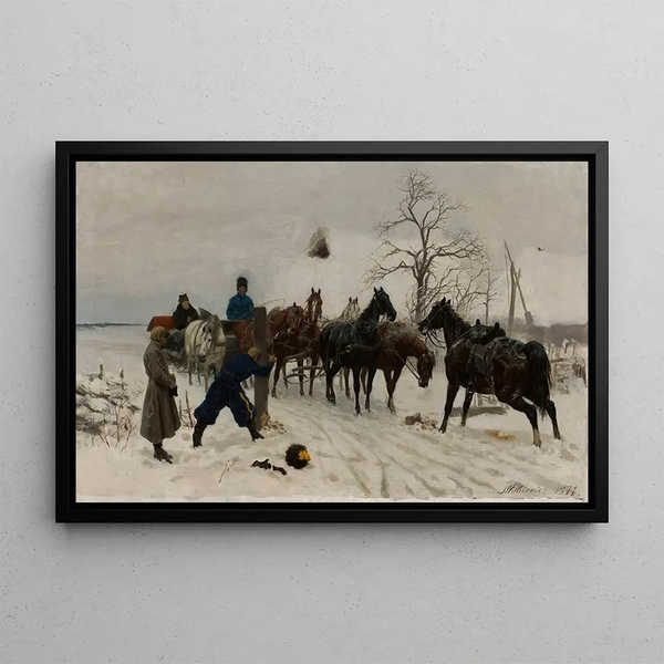 Narrow Door Painting - Stanisław Witkiewicz — framed artwork on a wall