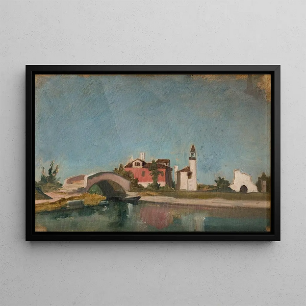 Oriental Landscape Painting - Stanisław von Chlebowski — framed artwork on a wall
