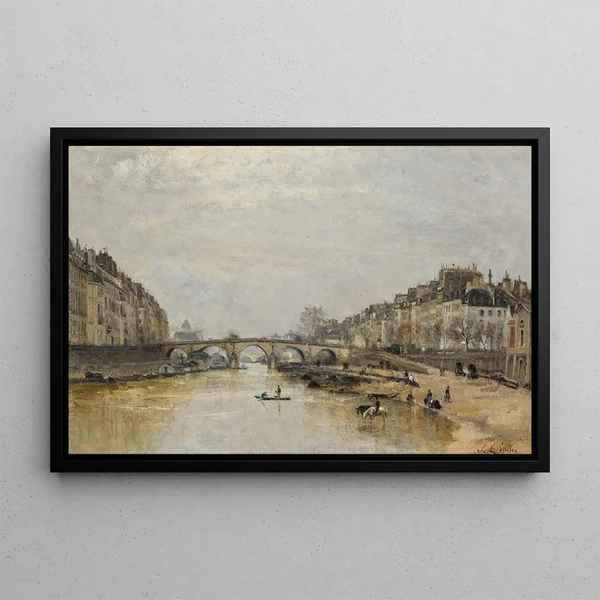 La Seine au Pont Marie - Stanislas Lépine — framed artwork on a wall