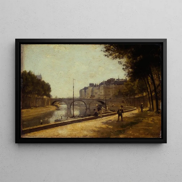 Le Pont Saint-Michel - Stanislas Lépine — framed artwork on a wall