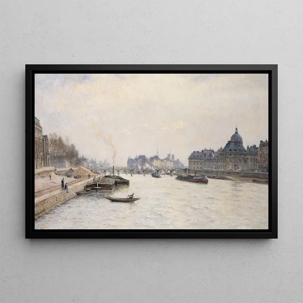 The Pont des Arts seen from the Pont Royal - Stanislas Lépine — framed artwork on a wall