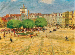 Place du marché à Telč, Bohême du Sud - Stanislav Lolek — artwork view