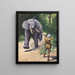 Elephant Hunter - Stanley Llewellyn Wood — framed artwork on a wall
