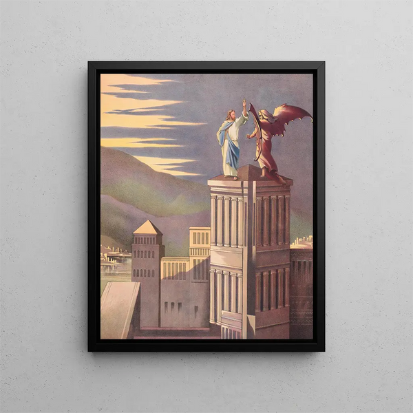 Jesus Tempted - Stecher Litho & Co.. — framed artwork on a wall
