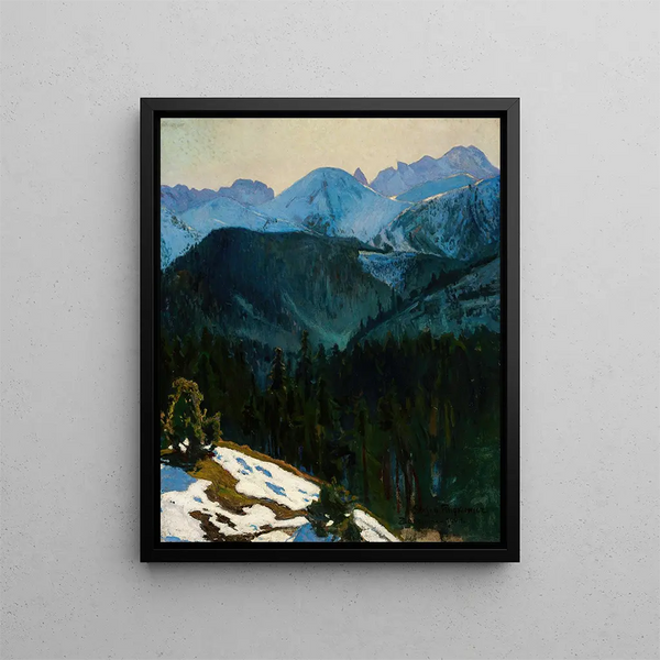 View of the Tatras - Stefan Filipkiewicz — framed artwork on a wall