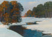 Winter Landscape Painting at Evening Light - Stefan Popowski — artwork view