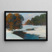 Winter Landscape Painting at Evening Light - Stefan Popowski — framed artwork on a wall