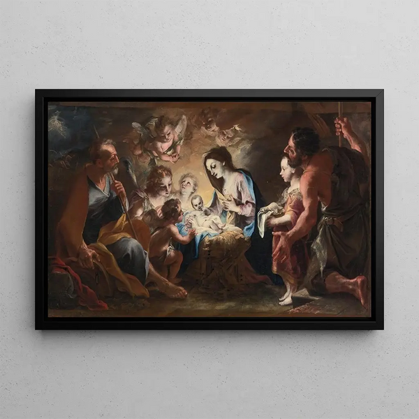 Adoration of the Shepherds - Stefano Maria Legnani — framed artwork on a wall