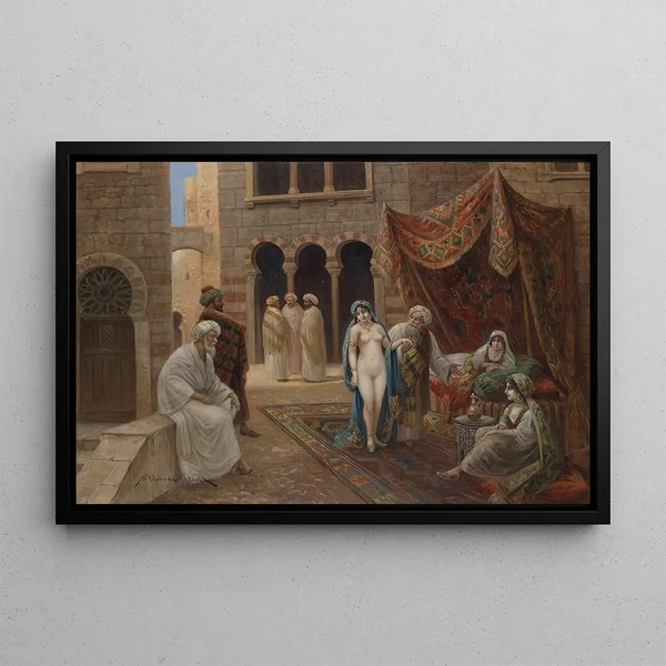 Marché aux esclaves - Stephan Sedlacek — framed artwork on a wall
