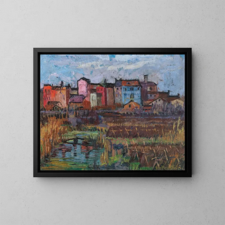 Italian landscape painting - Stephanie Hollenstein — framed artwork on a wall