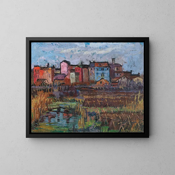 Italian landscape painting - Stephanie Hollenstein — framed artwork on a wall
