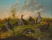Flock of partridges in a landscape - Stephen Elmer — artwork view