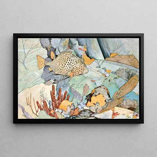 Fish Atlantic Treasure Chest - Stephen Haweis — framed artwork on a wall