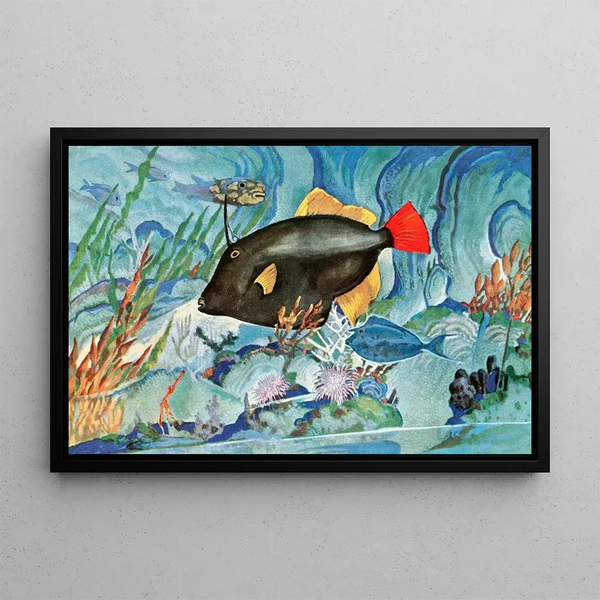 Fish Crazy Painting - Stephen Haweis — framed artwork on a wall