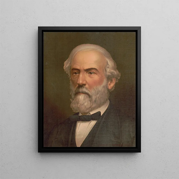 Portrait en bust de Robert Edward Lee de face - Strobridge Co Lith — framed artwork on a wall