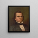 Portrait bust painting of Stephen A. Douglas front - Strobridge Co Lith — framed artwork on a wall