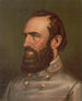 Portrait en buste de Stonewall Jackson de profil portant un uniforme militaire - Strobridge Co Lith — artwork view