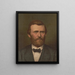 Portrait bust of Ulysses S. Grant in profile wearing a suit - Strobridge Co Lith — framed artwork on a wall