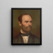 Portrait bust painting of William T. Sherman in profile - Strobridge Co Lith — framed artwork on a wall