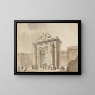 the Hôtel d'Uzes Portal, Montmartre Street, Paris - Claude Nicolas Ledoux's Workshop — framed artwork on a wall