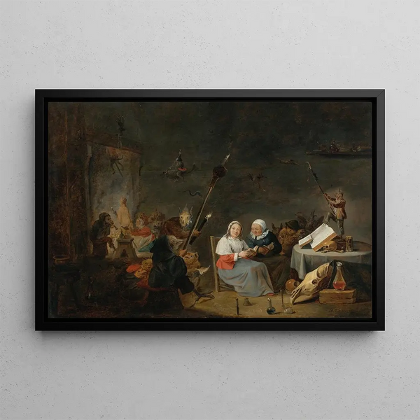 The Witches' Sabbath - David Teniers the Younger's Workshop — framed artwork on a wall
