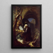 A hermit in prayer - Gerrit Dou Workshop — framed artwork on a wall