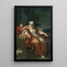 a shepherdess resting with a young boy tickling her ear - Giuseppe Maria Crespi Workshop — framed artwork on a wall