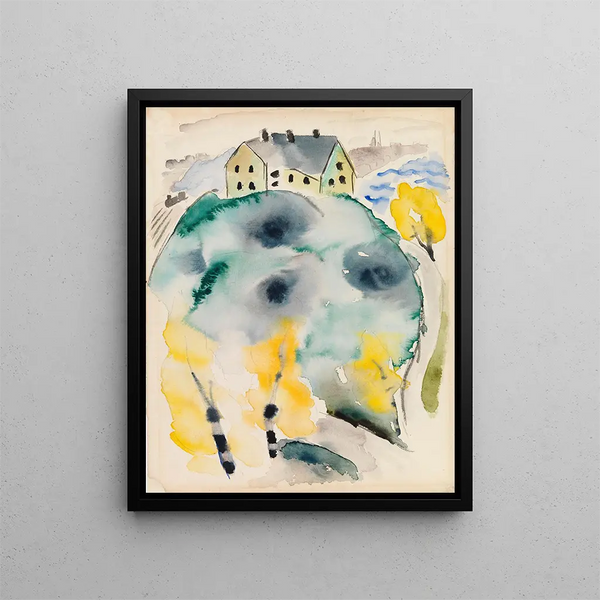 Autumn Landscape Painting - Sulho Sipilä — framed artwork on a wall