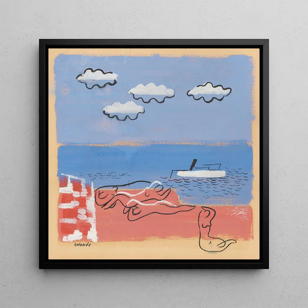 On the beach - Mikuláš Galanda — framed artwork on a wall