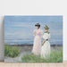 the beach in Hellerup. Miss Elisabeth Fischer and Miss Anna Pauline Bruun on a summer day on the beach in Hellerup - Paul Fischer