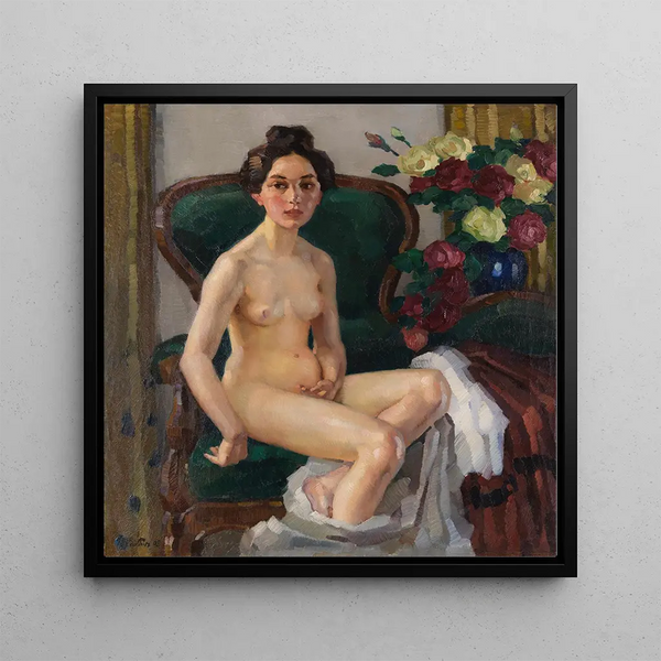 Sur le canapé II Gusti - Leo Putz — framed artwork on a wall