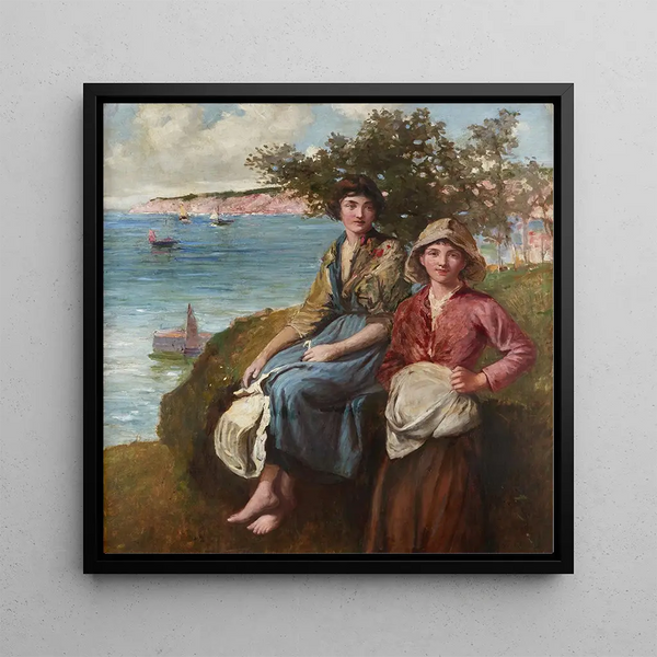 On the Cliffs - Frederick Morgan — framed artwork on a wall