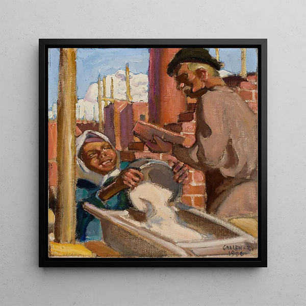 on a construction site - Akseli Gallen-Kallela — framed artwork on a wall