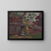 African-American painting of a seated figure in the doorway of a wooden-framed house in Washington DC - Susan Brown Chase — framed artwork on a wall