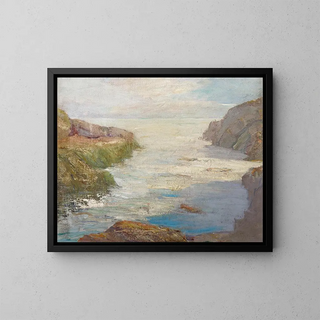 Low Tide Painting - Susan Merrill Ketcham — framed artwork on a wall