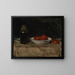 Nature morte avec bouteille en verre et tomates - Susanne Bisschop — framed artwork on a wall