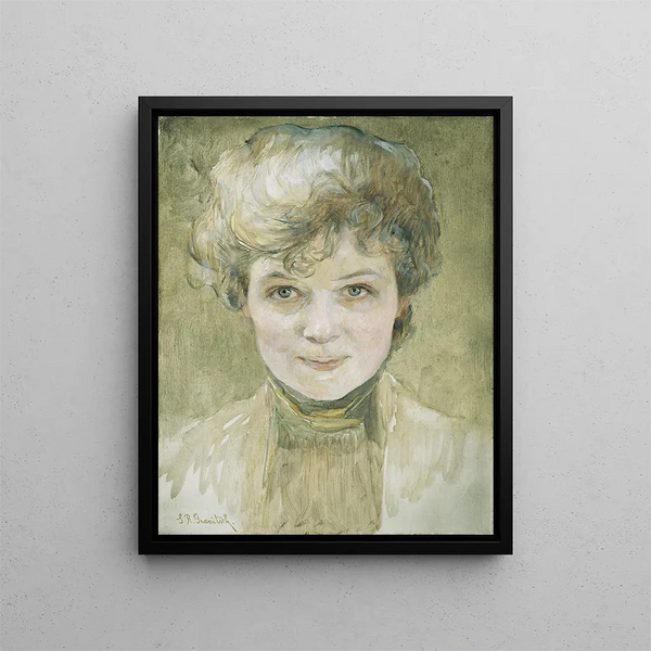 Self-portrait painting - Susanne Renate Granitsch — framed artwork on a wall