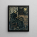 Peasant painting peeling potatoes - Suze Robertson — framed artwork on a wall