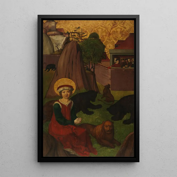 Saint Agapit de Préneste dans l'arène - Swiss painter — framed artwork on a wall