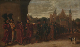 Sybrand van Beest - The Legation from the Tsar of Muscovy on its Way to a Meeting of the StatesGeneral in The Hague.webp