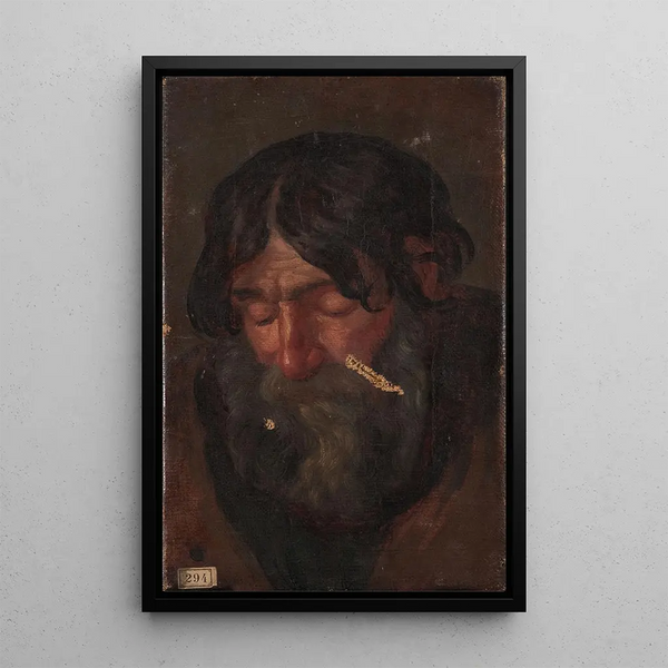 Head of a Man - Szymon Czechowicz — framed artwork on a wall