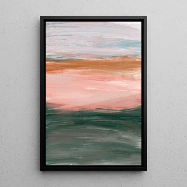 Abstract Painting – Misty Horizon | Wall Poster Minimalist Landscape in Muted Tones