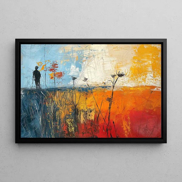 Abstract Painting – Silhouette in Abstraction | Wall Poster with Contrasting Colors and Diffuse Shapes