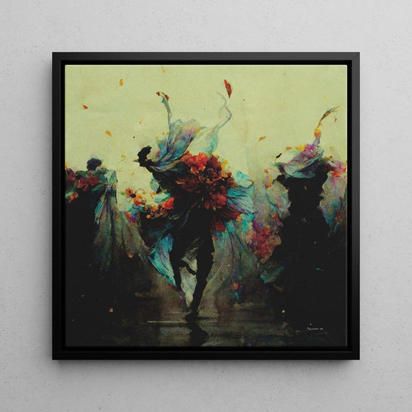 Abstract Painting – Waltz of Petals | Poetic Wall Poster with Floral Colors and Dancing Movements