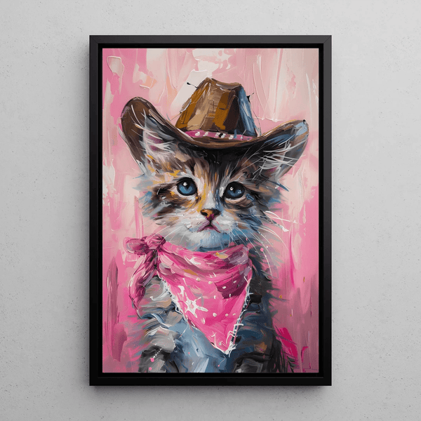 Painting Chat Cow-boy - Style Pop et Décontracté
