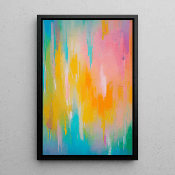 Colorful Painting – Pastel Cascade | Abstract Poster in Soft and Fluid Tones