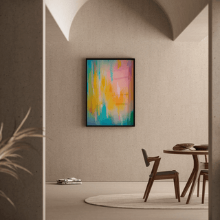 Tableau Coloré – Cascade Pastel | Affiche Abstraite aux Tons Doux et Fluides | Déco Murale Moderne et Lumineuse pour Salon ou Chambre