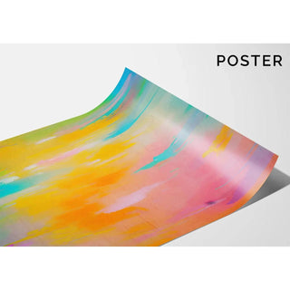 Tableau Coloré – Cascade Pastel | Affiche Abstraite aux Tons Doux et Fluides | Déco Murale Moderne et Lumineuse pour Salon ou Chambre